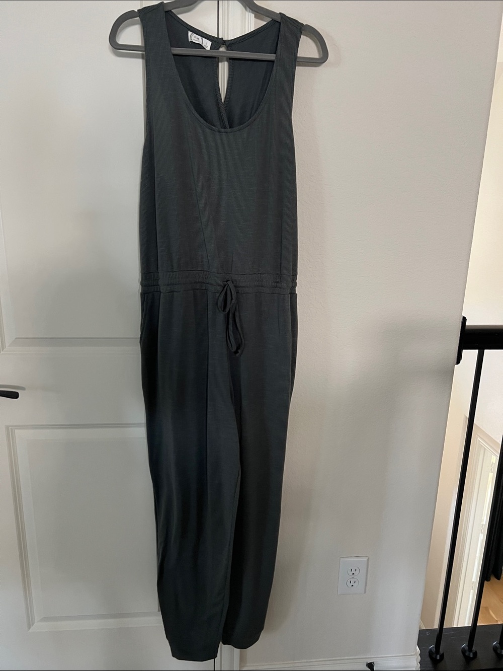 Maurices Charcoal Sleeveless Drawstring Waist Jumpsuit